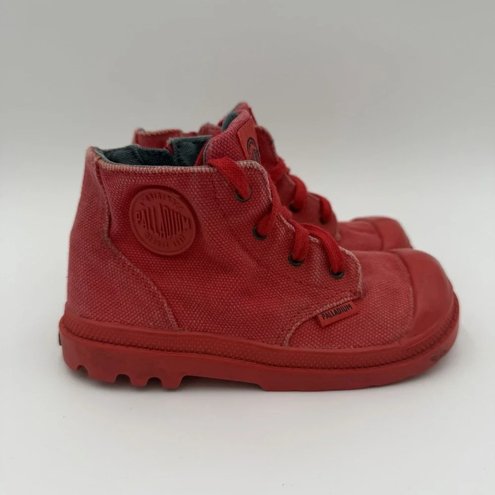 Palladium‎ Pampa Hi Zipper Boots Infants Size 9 Red Unisex